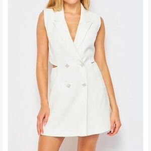 Boutique White Blazer Romper